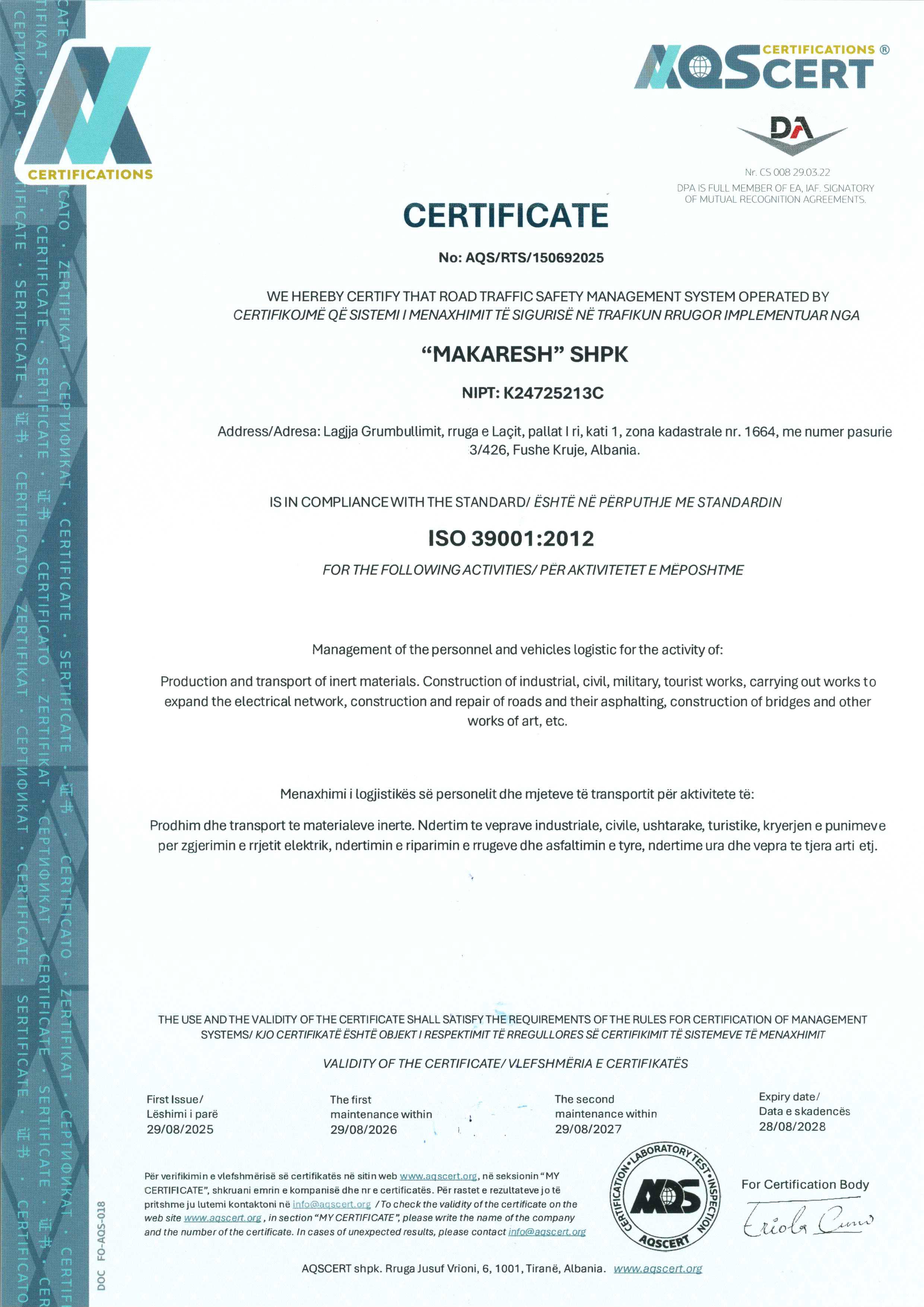 ISO 39001:2012