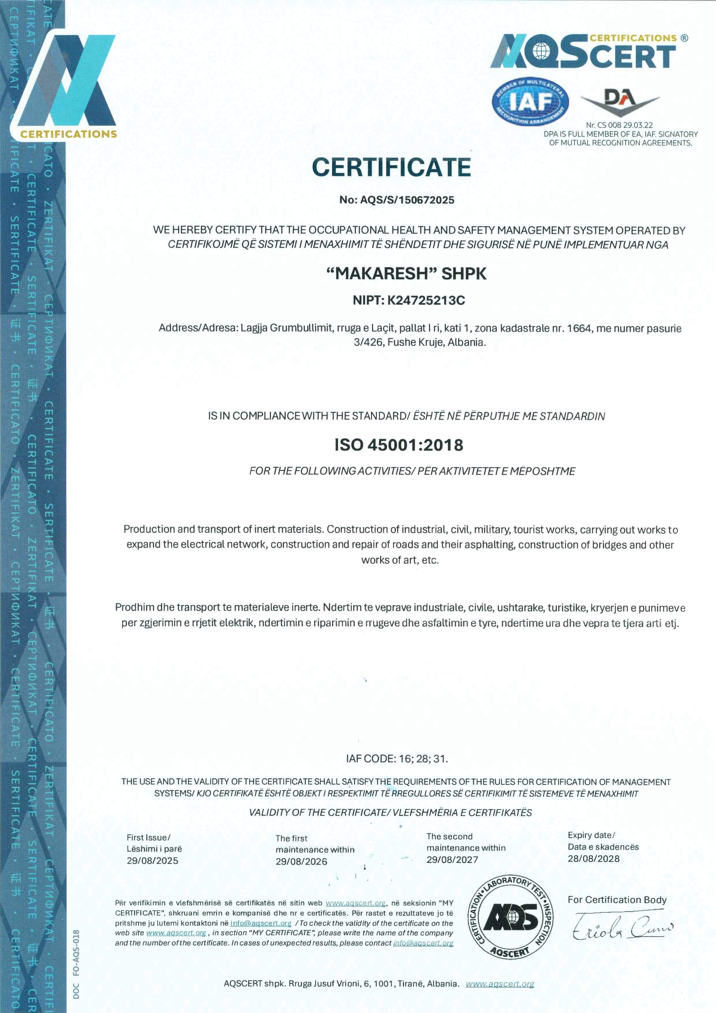 ISO 45001:2018